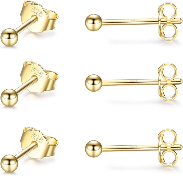 Detalle de CERSLIMO 14K vergoldete Ohrstecker Set Zirkonia đ
