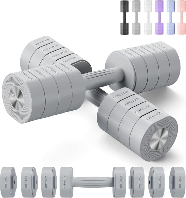 Detalle de MERACH Adjustable Dumbbell Set (2 adjustable weights, 1–4 kg range) for home strength training