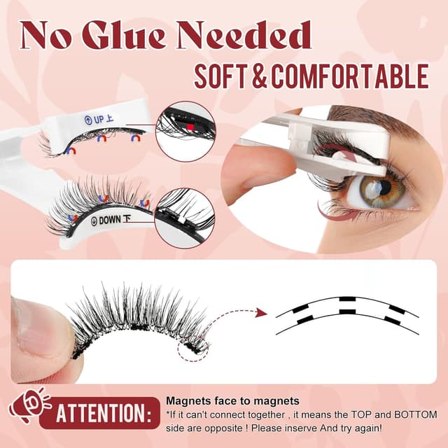 Detalle 1 de Higu clace LASH-A2: ciglia finte magnetiche naturali con applicatore, senza colla