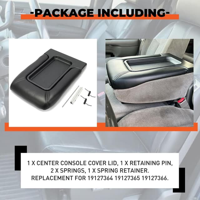 Detalle de ECOTRIC Center Console Lid (Black) Replacement for 1999-2007 Chevy Silverado, Tahoe, Suburban, GMC Sierra & More