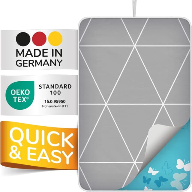Detalle de smart&gentle Super Soft Bügeldecke für Tisch – hitzebeständige Bügelunterlage, rutschfest (100 x 65 cm), Made in Germany