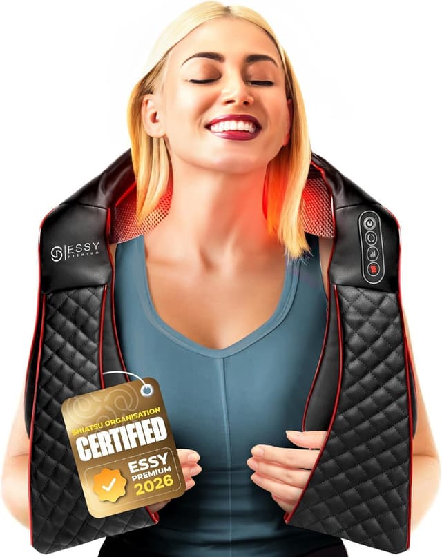 Detalle de Essy Massaggiatore cervicale a calore Shiatsu per collo, collo e spalle, schiena e gambe