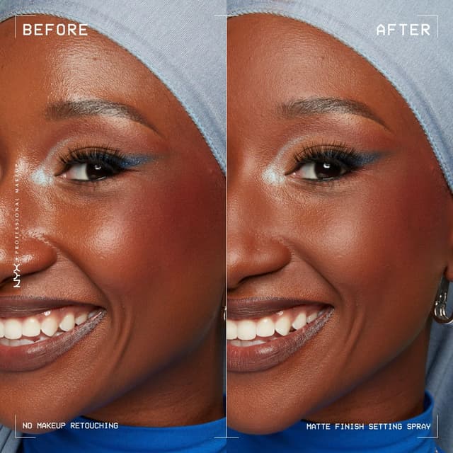 Detalle 2 de NYX Professional Makeup Setting Spray mit mattem Finish (vegane Formel), Fixierspray für flüssiges und pudriges Make-up, 60 ml