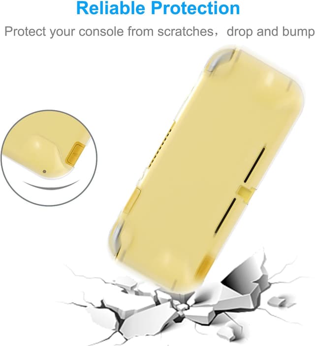 Detalle de YUANHOT Tasche & Schutzhülle-Set für Nintendo Switch Lite (4-in-1 mit TPU-Hülle, Display-Schutzfolie & Griffkappen) – Grün