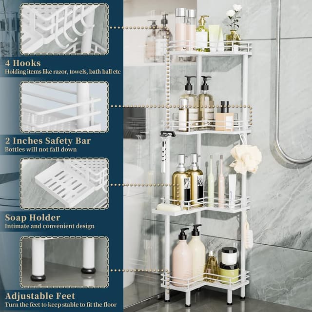 Thumbnail 2 de Consumest Corner Shower Caddy 4-Tier shower organizer
