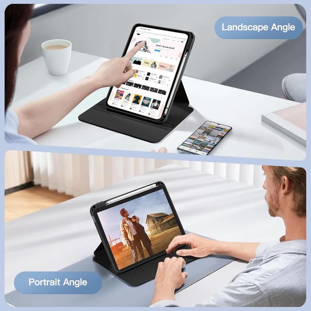 Detalle 2 de drivego 360 Rotating Case for iPad (A16) 11th Generation & iPad 10th Gen 10.9in (Magnetic Detachable Cover, Pencil Holder)