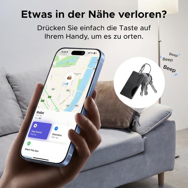 Detalle 1 de UGREEN FineTrack Slim Bluetooth Tracker