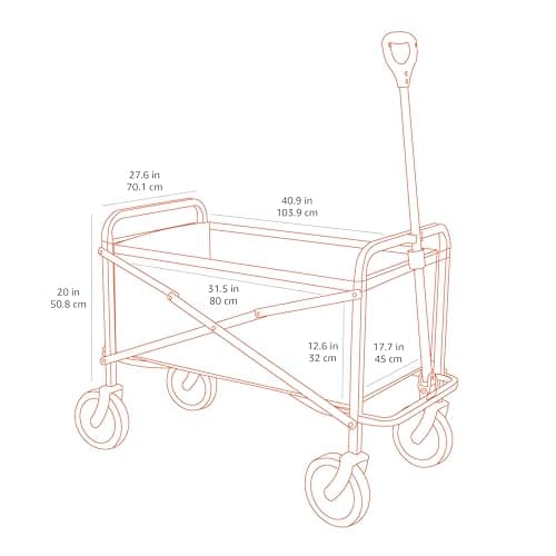 Thumbnail 4 de Amazon Basics Carreta plegable para jardín y exterior 🚜