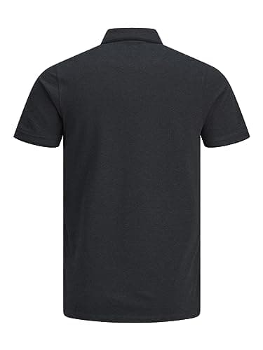 Detalle 2 de JACK & JONES Jjepaulos polo de hombre en algodón 100% (dark grey melange, entallado) – talla XL