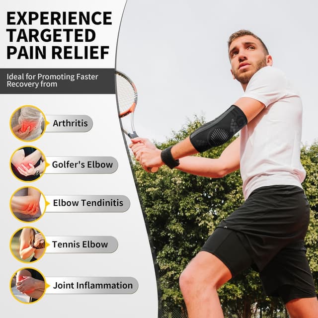 Detalle de CAMBIVO 2× Ellenbogenbandage mit Gelpolster und Seitenstabilisatoren – Kompression bei Tennisarm & Golferarm