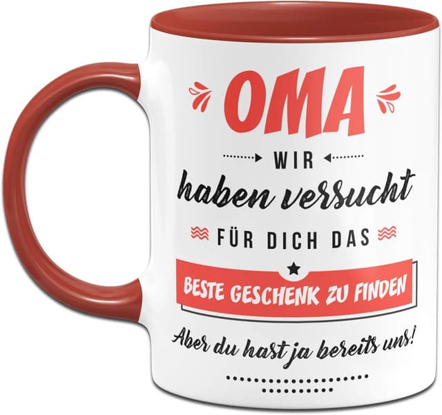 Thumbnail 1 de Tassenbrennerei Tasse Oma 330ml Rot