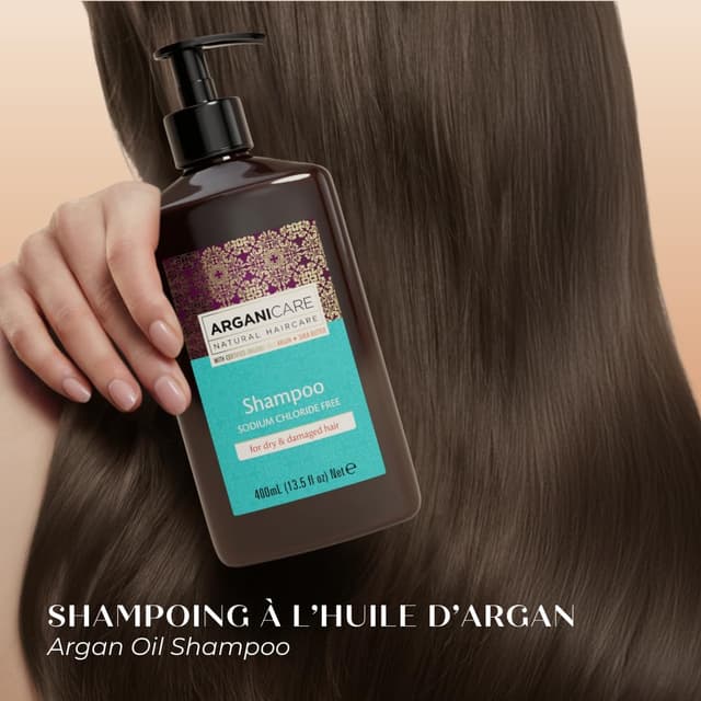 Detalle de Arganicare Gamma Argan Shampoo nutriente e idratante con olio di argan biologico da 400 ml