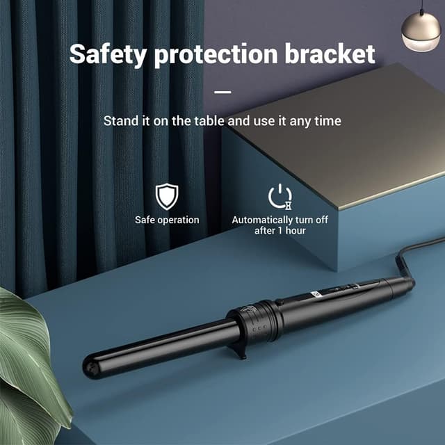 Detalle de 5-in-1 Hair Curling Wand Tongs with LCD Temperature Control (9mm–32mm) and PTC Ceramic Barrels