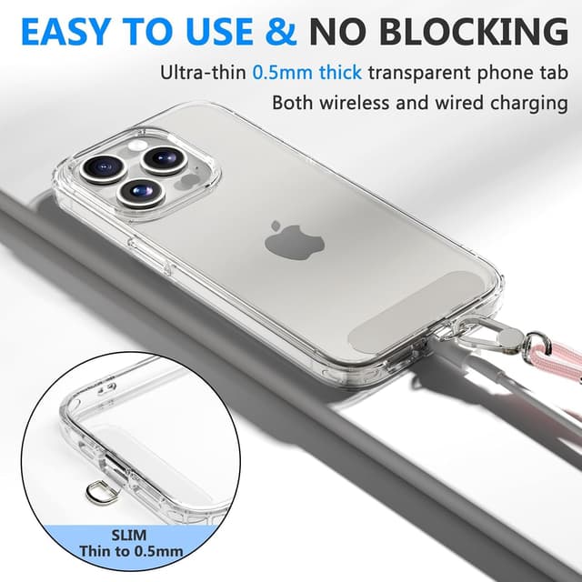 Detalle de joremx 2-teiliges Handyband universal (Handykette) mit verstellbarer Länge – rosa