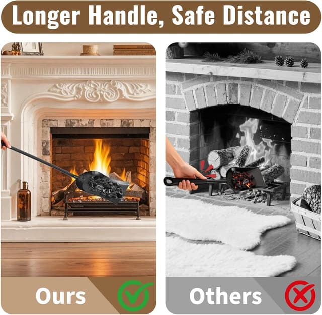 Detalle de AMAGABELI 81cm fireplace shovel set