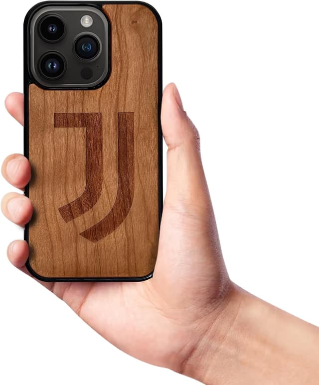 Detalle 2 de Iconic Puzzles Juventus Cover ufficiale in legno 100% sostenibile per iPhone 14