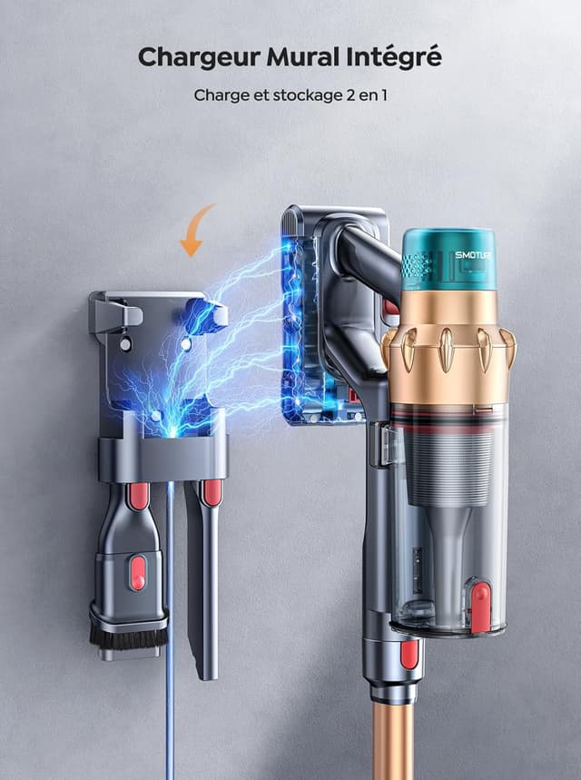 Thumbnail 6 de SMOTURE VAC01 Aspirateur balai sans fil 600 W, succion 50 KPa, écran tactile et brosse matelas