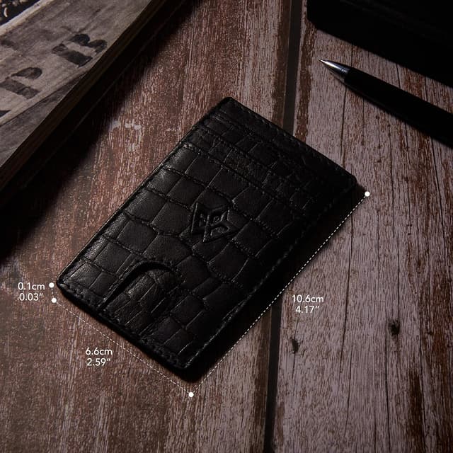 Detalle de WASAMA unisex leather stick-on card holder (up to 3 cards) with RFID protection