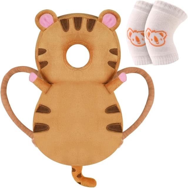 Detalle de Vicloon Protezione per la testa del bambino in tigre marrone: cuscino di sicurezza regolabile