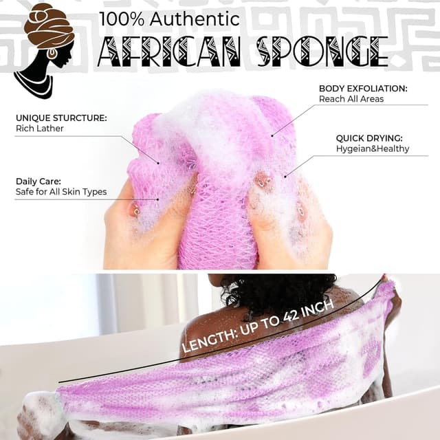 Thumbnail 2 de Afro Scrubber African Exfoliating Net Sponge 2-pack