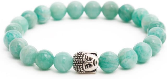 Detalle de BERGERLIN Buddha Armband aus Naturstein (Jaspis geprüft) mit Echtheitszertifikat – für Damen & Herren