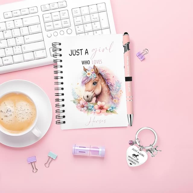 Detalle 1 de Horse stationery set for girls, A6 notebook