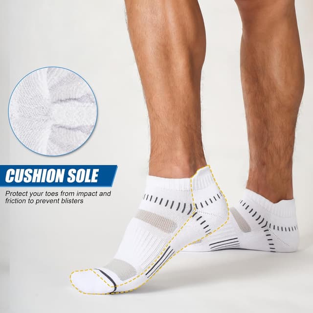 Detalle de Niofind Trainer Socks (6 Pairs) Cushioned Ankle Low Cut Sports Socks for Men & Women