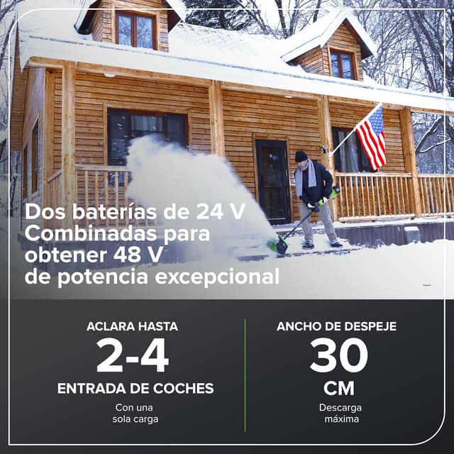 Thumbnail 2 de Greenworks 48V 2x4Ah Extractor de Nieve 30 cm