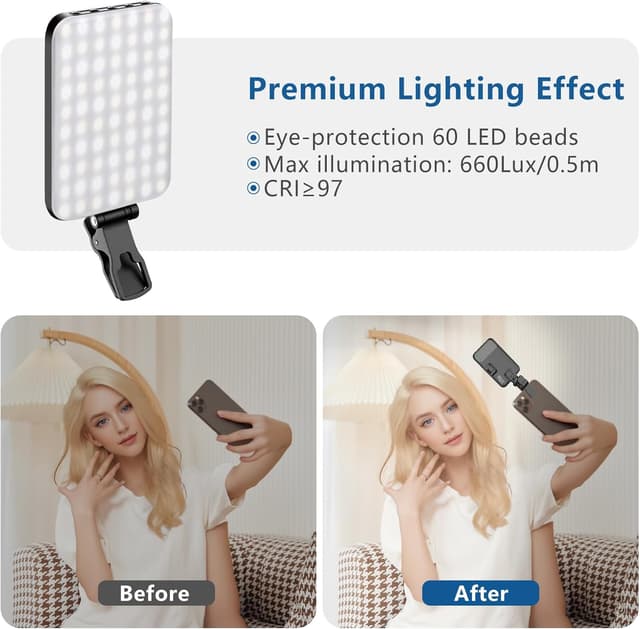 Detalle 2 de ALTSON 60 LED Portable Selfie Light for Mobile & Laptop