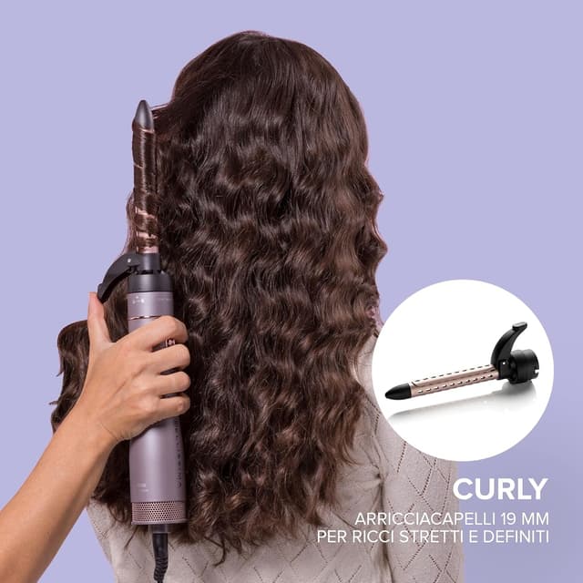 Detalle 2 de Bellissima Imetec Ceramic e Argan Oil 6 in 1: spazzola ad aria calda con 6 accessori e tecnologia a ioni