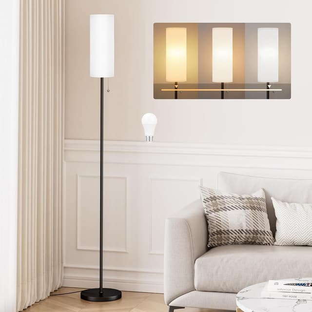 Detalle de Aooshine White floor lamp with 64 inch pole