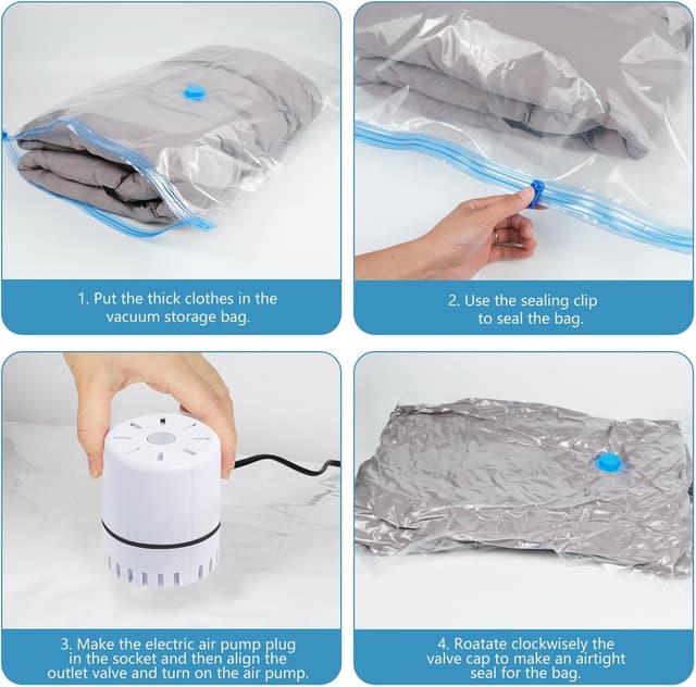 Detalle de JINER Pompa per Vuoto Elettrica Portatile da Viaggio 30W (4,2 kPa) per Sacchetti Sottovuoto