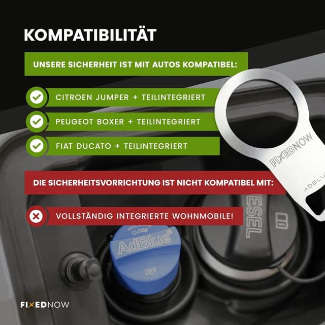 Detalle de FIXEDNOW FixedNow AdBlue chiusura fusibile in acciaio inox (tappo antifurto) per Fiat Ducato, Peugeot Boxer e Citroën Jumper