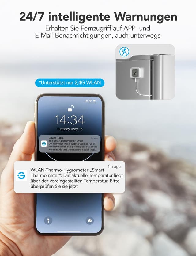 Detalle 2 de GoveeLife WLAN Kühlschrankthermometer mit Alarm