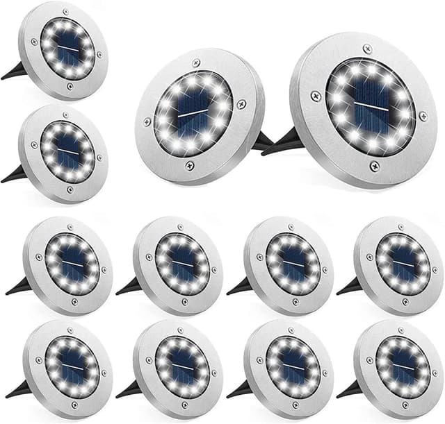 Detalle 2 de Bzavor 12 LED Solar-Bodenleuchten IP65