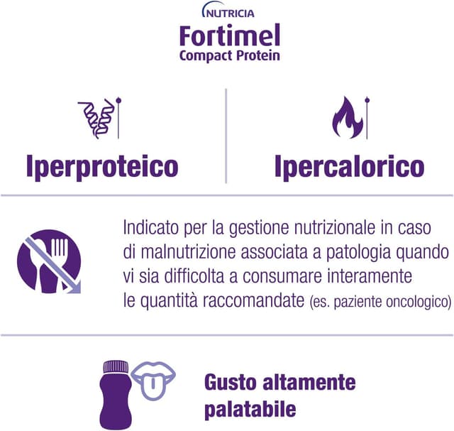 Detalle de NUTRICIA Fortimel Compact Protein Sensation – Integratore ipercalorico e iperproteico da bere, 4x125 ml