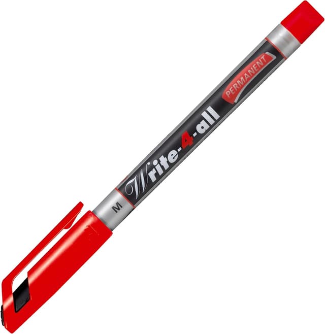 Detalle 2 de STABILO Permanent-Marker Write-4-all Medium (10er Pack, rot) – für harte Oberflächen