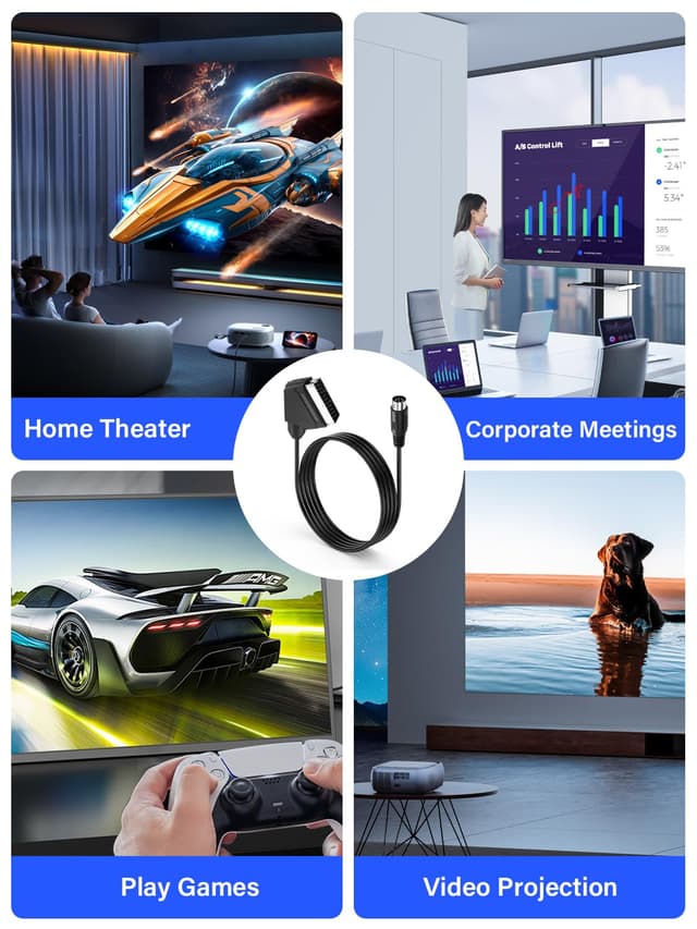 Detalle 2 de 8 Pin DIN to SCART adapter cable, 1m