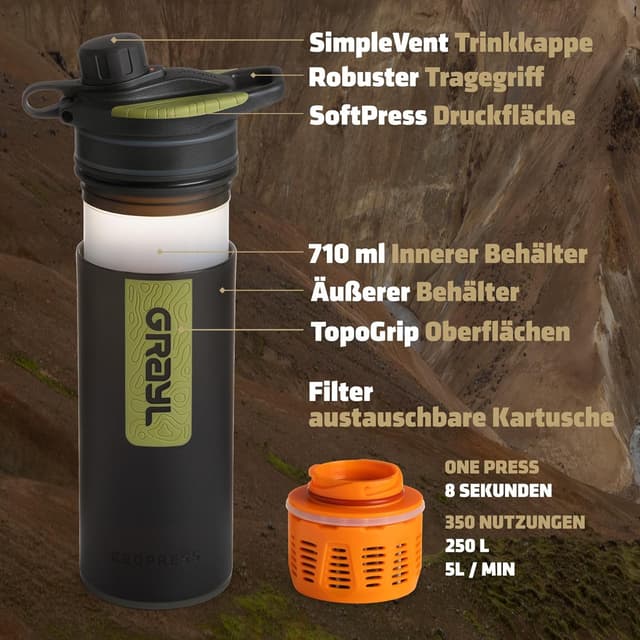 Thumbnail 1 de GRAYL GeoPress 710ml Outdoor Wasserfilter