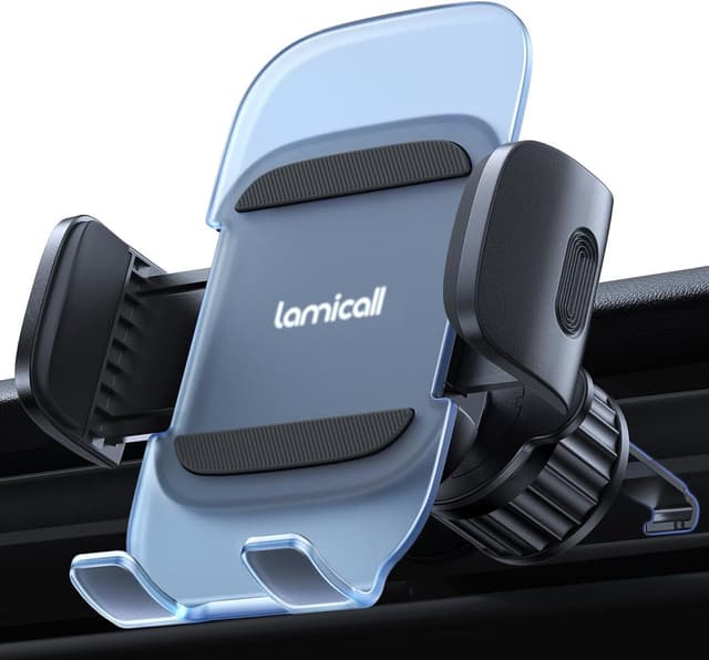 Detalle de Lamicall Car Vent Phone Holder (2025 Spring Clip) with Metal Hook — Blue universal 4–7” mount