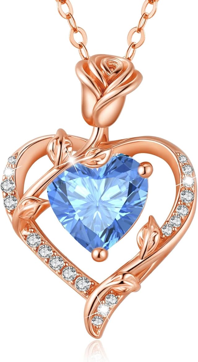 Thumbnail 6 de Collier cœur et rose en argent 925 MISUMOR