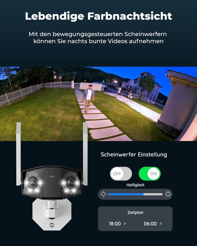 Detalle de Reolink Duo 2 WiFi 4K Überwachungskamera 180°