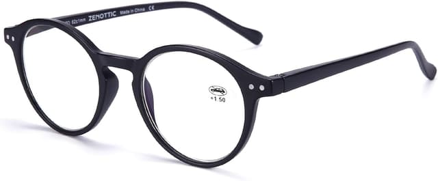Detalle de ZENOTTIC Blaue-Licht-Blockieren-Brille mit rundem Retro-Rahmen (Leicht, Damen & Herren) – bis zu 90% Blaulicht-Blockierung