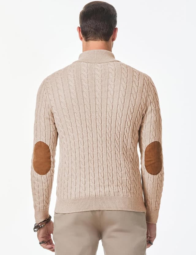 Thumbnail 3 de JMIERR Men's Cable Knit Pullover Sweater
