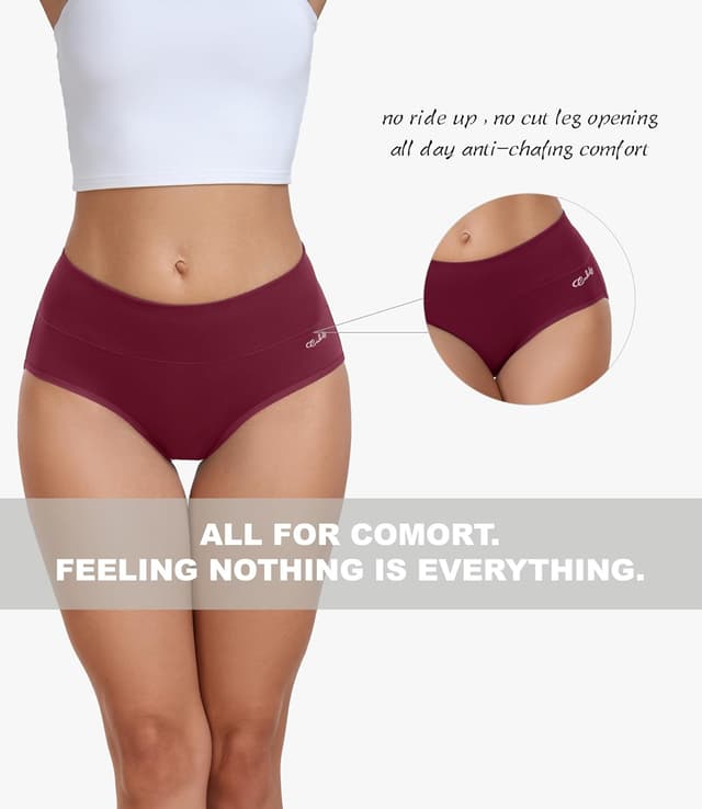 Detalle 2 de coskefy High Waisted Cotton Panties 5 Pack