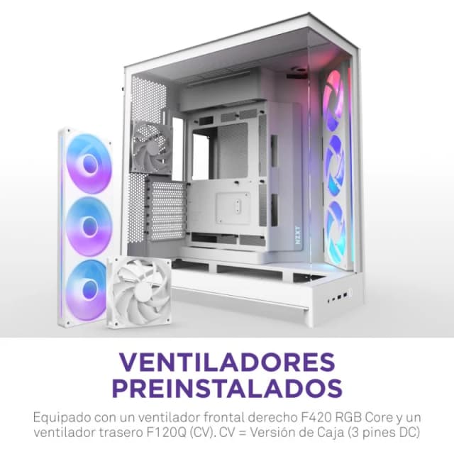 Thumbnail 1 de NZXT H9 Flow RGB Blanco 3x140mm