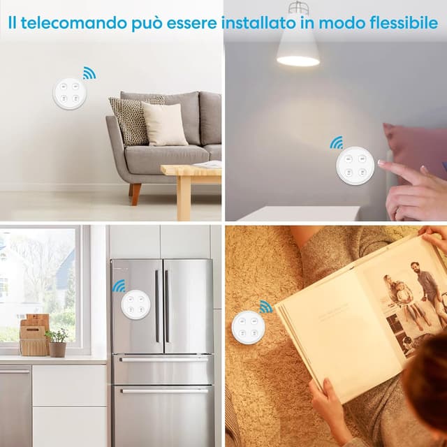 Detalle 2 de LoraTap interruttore luce senza fili con telecomando e timer 10/30 min, modulo relè 10A