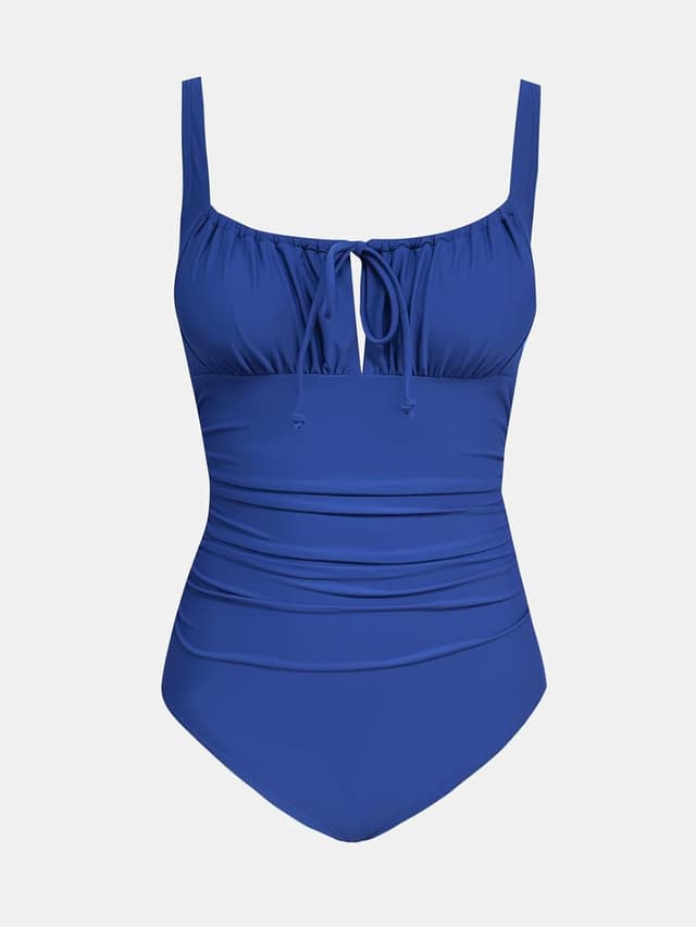 Detalle de CUPSHE Costume da bagno intero da donna con scollo quadrato sul retro ritagliato e coulisse