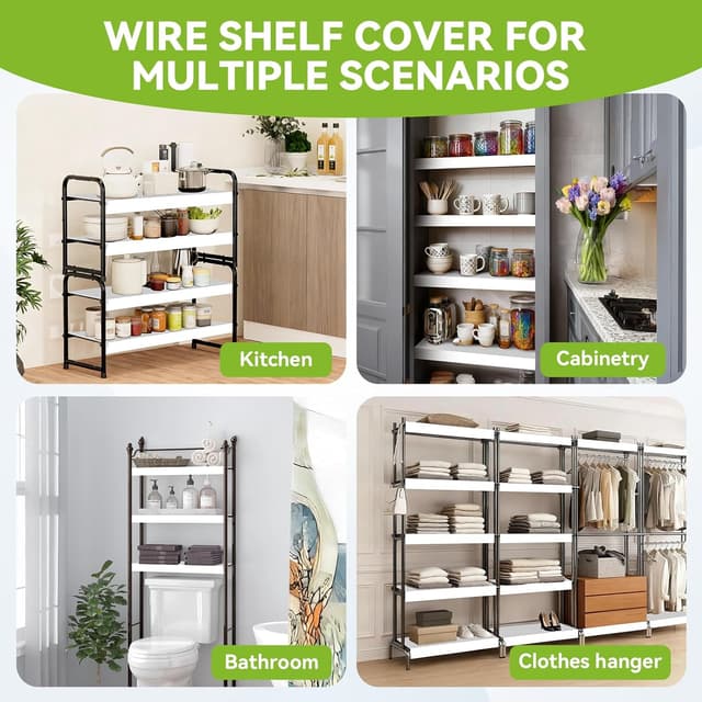 Detalle de 5 Pack Wire Shelf Covers (24 x 12) Faux Wood-Look PVC for Wire Racks