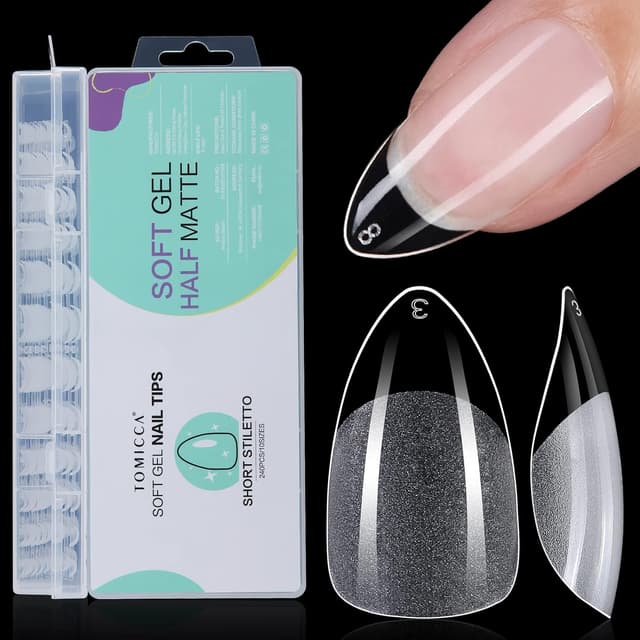 Detalle de TOMICCA Amande Court – capsules de gel pour pose américaine (240 pièces, 10 tailles)